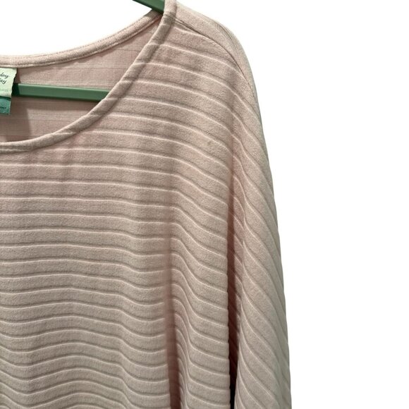 Saturday/Sunday anthropogie Pink Ribbed Long Sleeve Pullover Sweater sz large - Picture 4 of 6